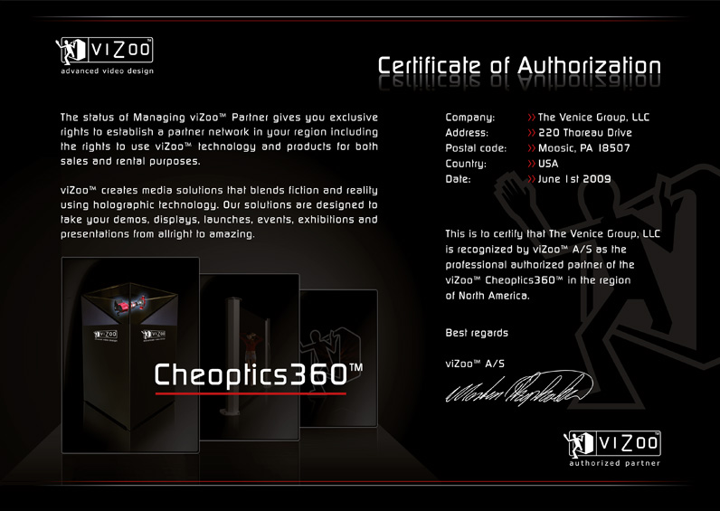 Vizoo Advanced Video Design - Certificate